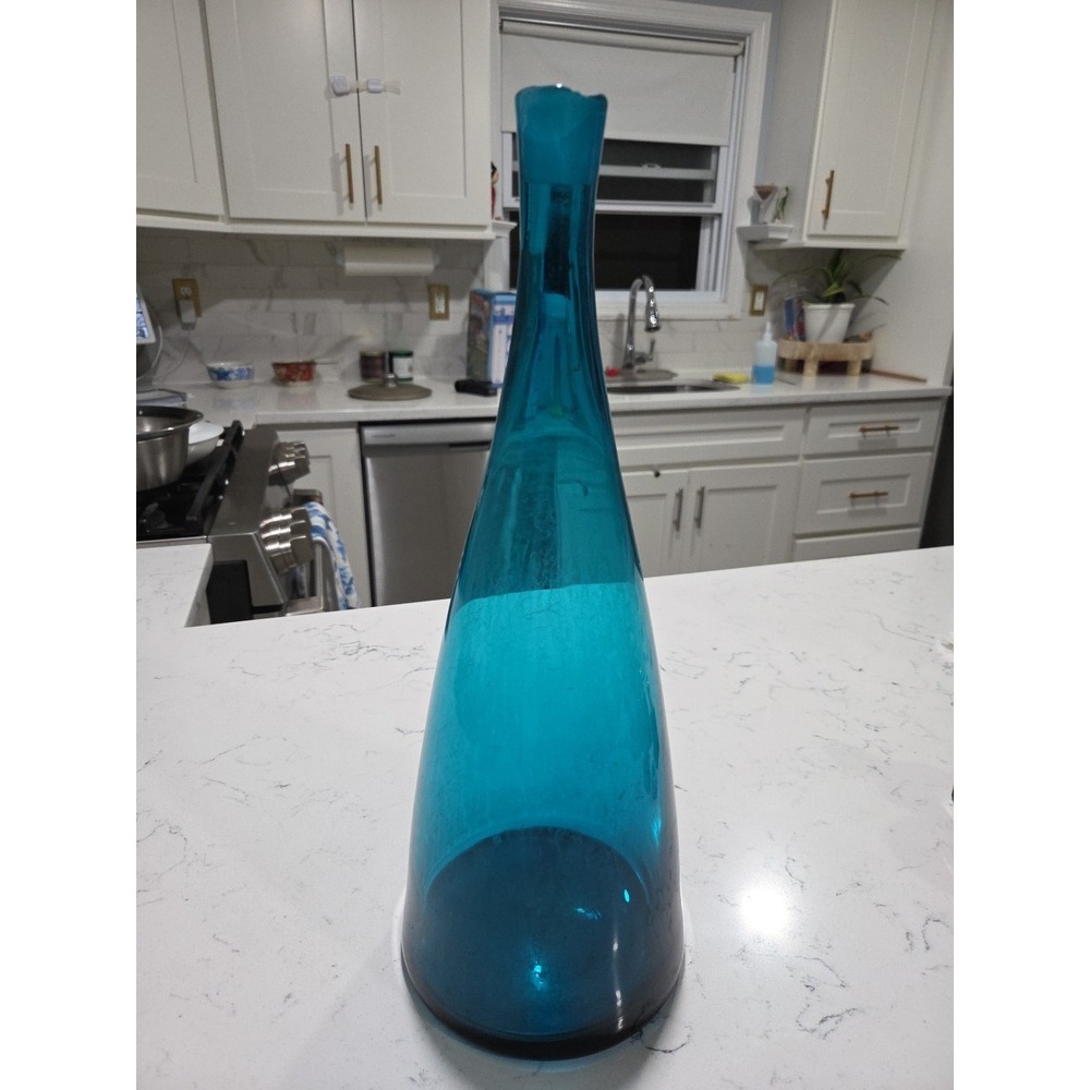 BLENKO Art Glass # 920 L Cobalt Persian Blue Genie Bottle Decanter ANDERSON MC‎